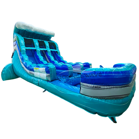 15ft Bahama Wave Dual Lane Water Slide – Center Climb - BounceWave Inflatable Sales