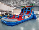 15ft Baja Splash Dual Lane Center Climb Inflatable Water Slide - BounceWave Inflatable Sales
