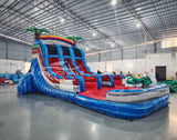 15ft Baja Splash Dual Lane Center Climb Inflatable Water Slide - BounceWave Inflatable Sales