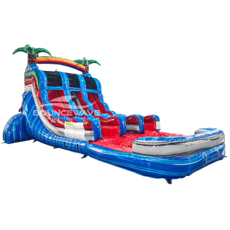 15ft Baja Splash Dual Lane Center Climb Inflatable Water Slide - BounceWave Inflatable Sales
