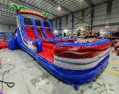 15ft Baja Splash Dual Lane Water Slide – Center Climb - BounceWave Inflatable Sales