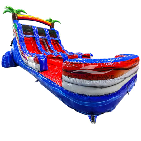 15ft Baja Splash Dual Lane Water Slide – Center Climb - BounceWave Inflatable Sales