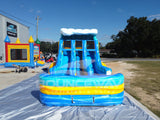 15ft Bimini Wave Dual Lane Center Climb Inflatable Water Slide - BounceWave Inflatable Sales