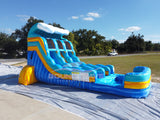15ft Bimini Wave Dual Lane Center Climb Inflatable Water Slide - BounceWave Inflatable Sales