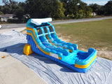15ft Bimini Wave Dual Lane Center Climb Inflatable Water Slide - BounceWave Inflatable Sales