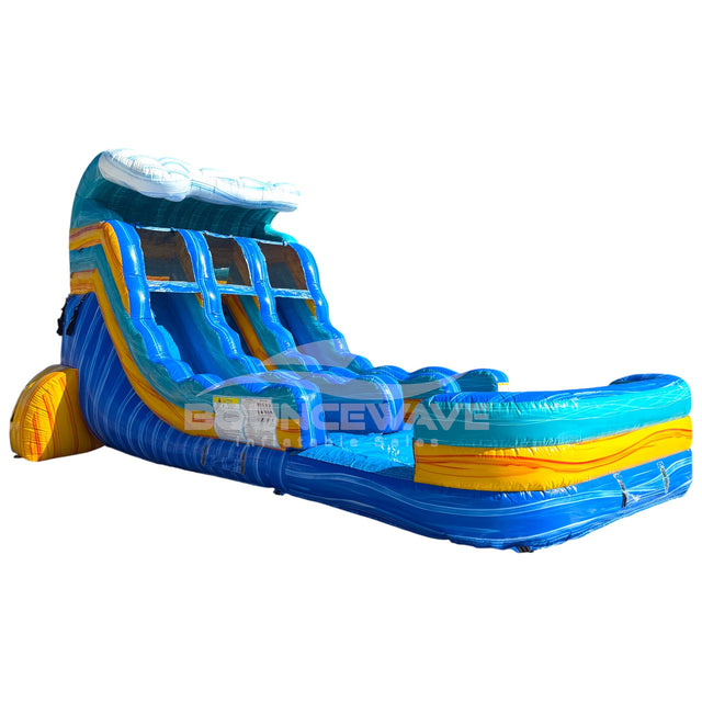 15ft Bimini Wave Dual Lane Center Climb Inflatable Water Slide - BounceWave Inflatable Sales