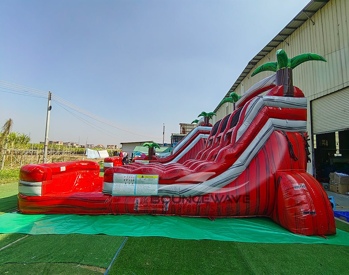 15ft Buccaneer Bay Dual Lane Water Slide – Center Climb - BounceWave Inflatable Sales