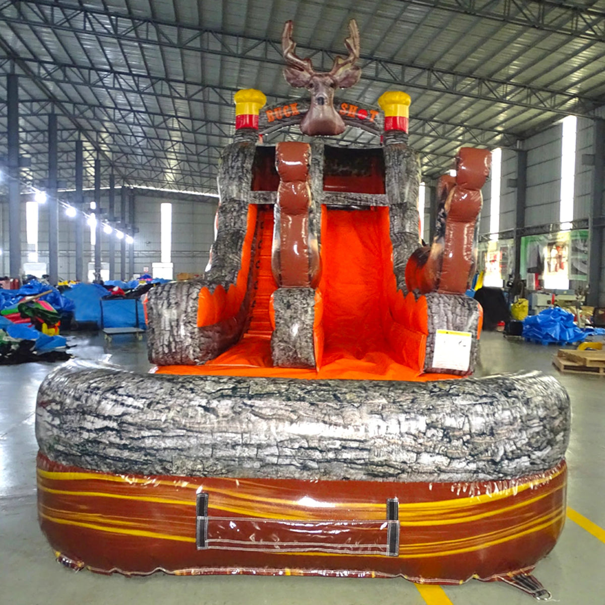 Buck Inflated 15ft Buck Shot Commercial Single Lane Inflatable Water Slide