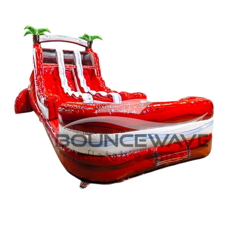 15ft Crimson Bay Dual Lane Water Slide – Center Climb - BounceWave Inflatable Sales