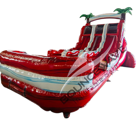 15ft Crimson Bay Dual Lane Water Slide – Center Climb - BounceWave Inflatable Sales
