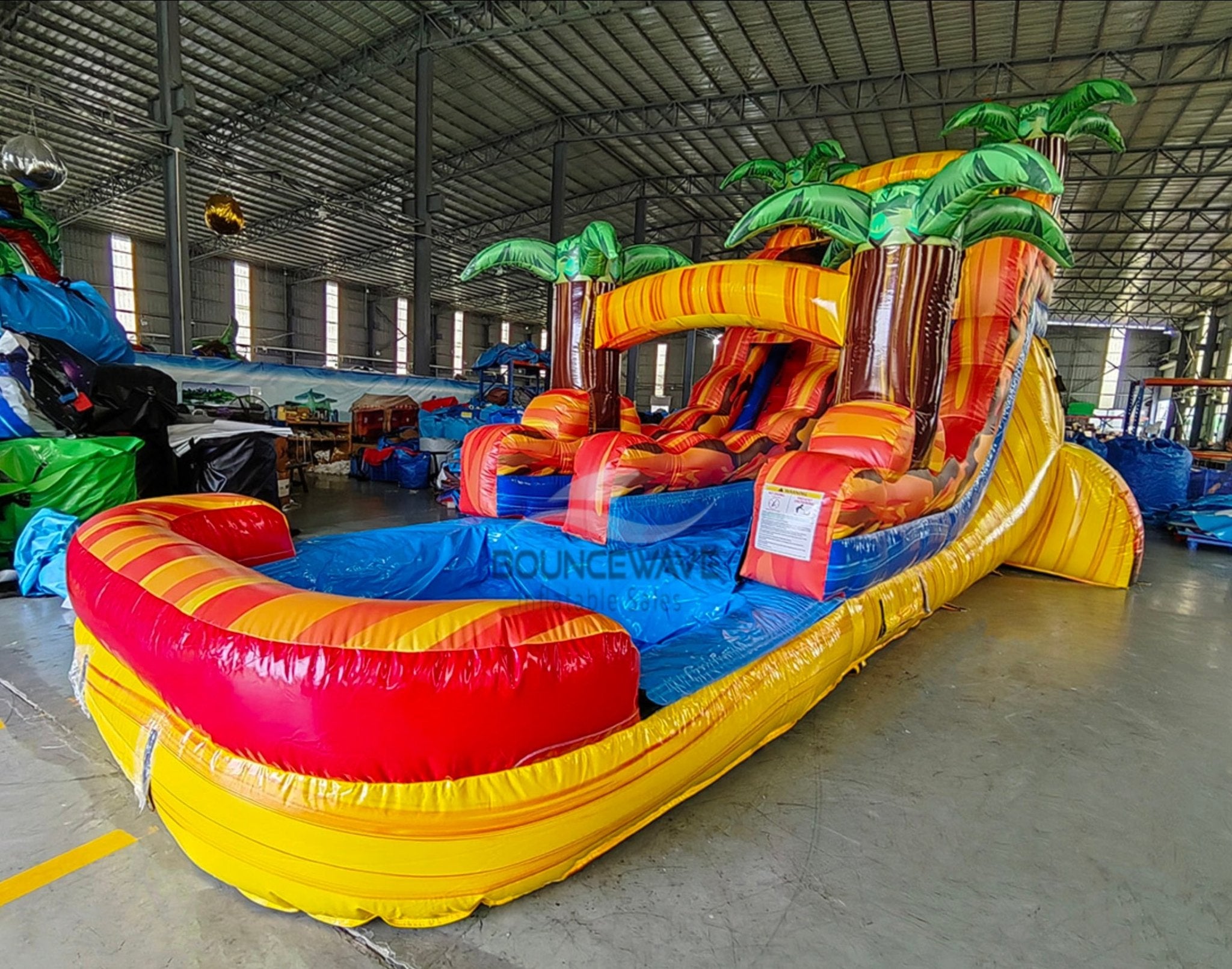 15ft Fiesta Fire Single Lane Water Slide