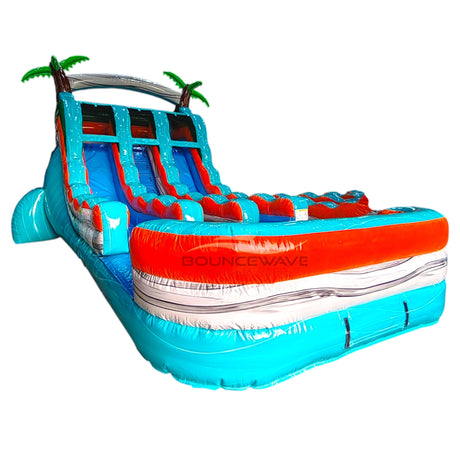 15ft Fiji Falls Dual Lane Water Slide – Center Climb - BounceWave Inflatable Sales