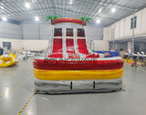 15ft Fire Island Dual Lane Water Slide – Center Climb - BounceWave Inflatable Sales