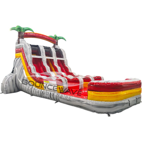 15ft Fire Island Dual Lane Water Slide – Center Climb - BounceWave Inflatable Sales