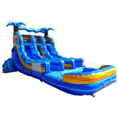 15ft Flashpoint Falls Dual Lane Center Climb Inflatable Water Slide - BounceWave Inflatable Sales
