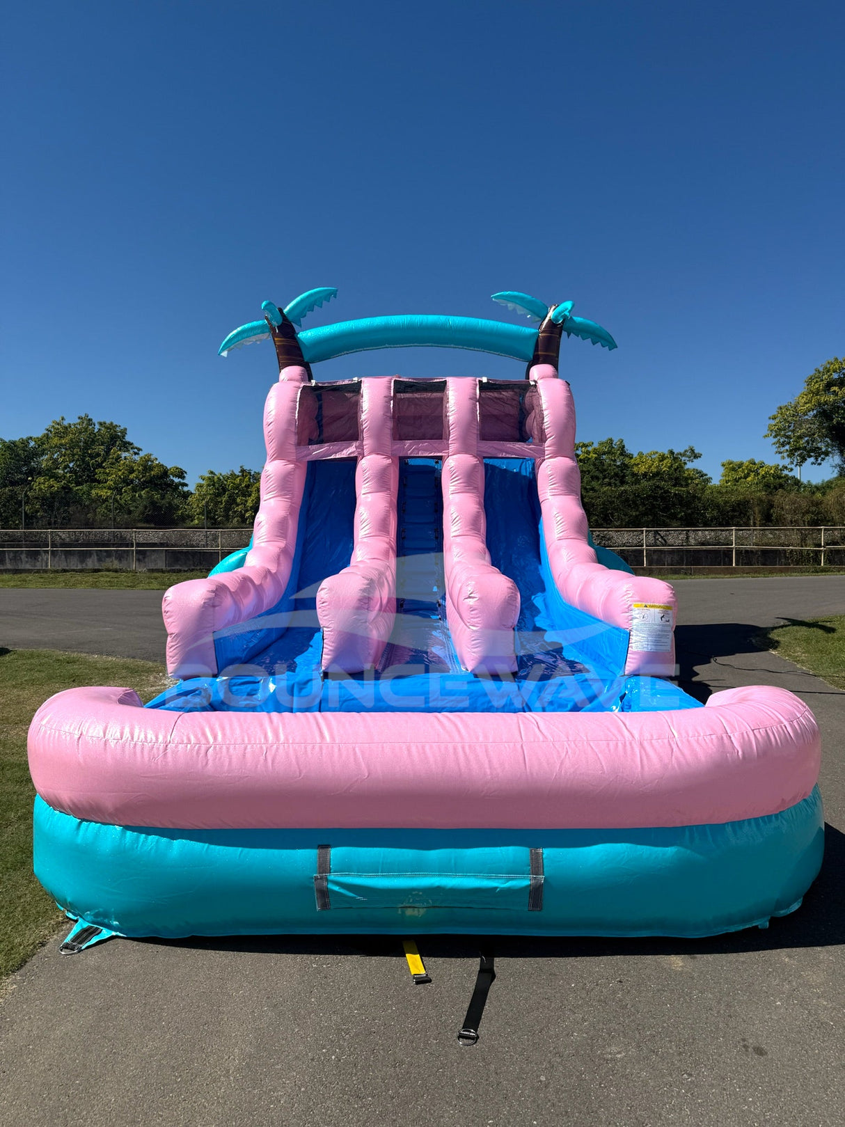15ft Glitter Splash Dual Lane Center Climb Water Slide - BounceWave Inflatable Sales