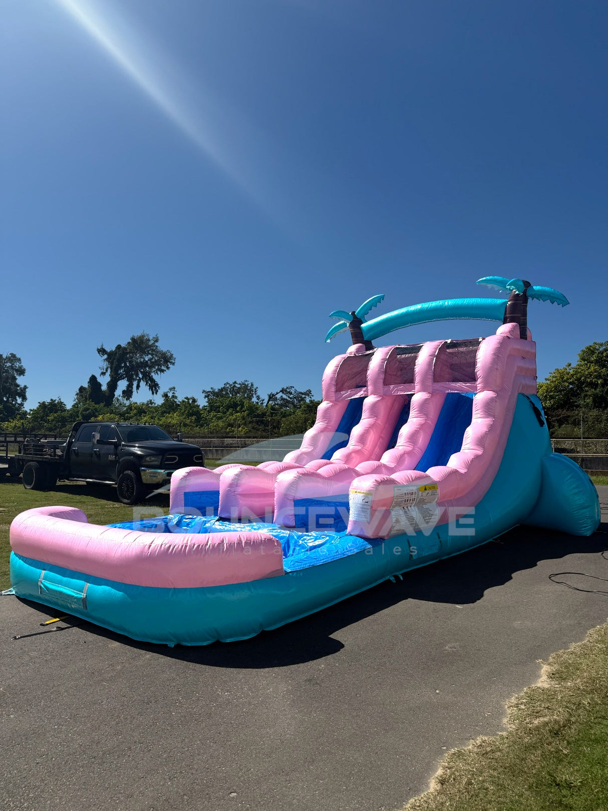 15ft Glitter Splash Dual Lane Center Climb Water Slide - BounceWave Inflatable Sales