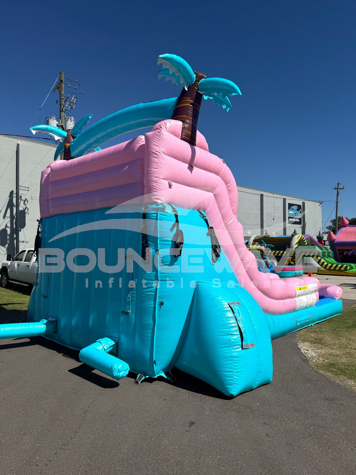 15ft Glitter Splash Dual Lane Center Climb Water Slide - BounceWave Inflatable Sales
