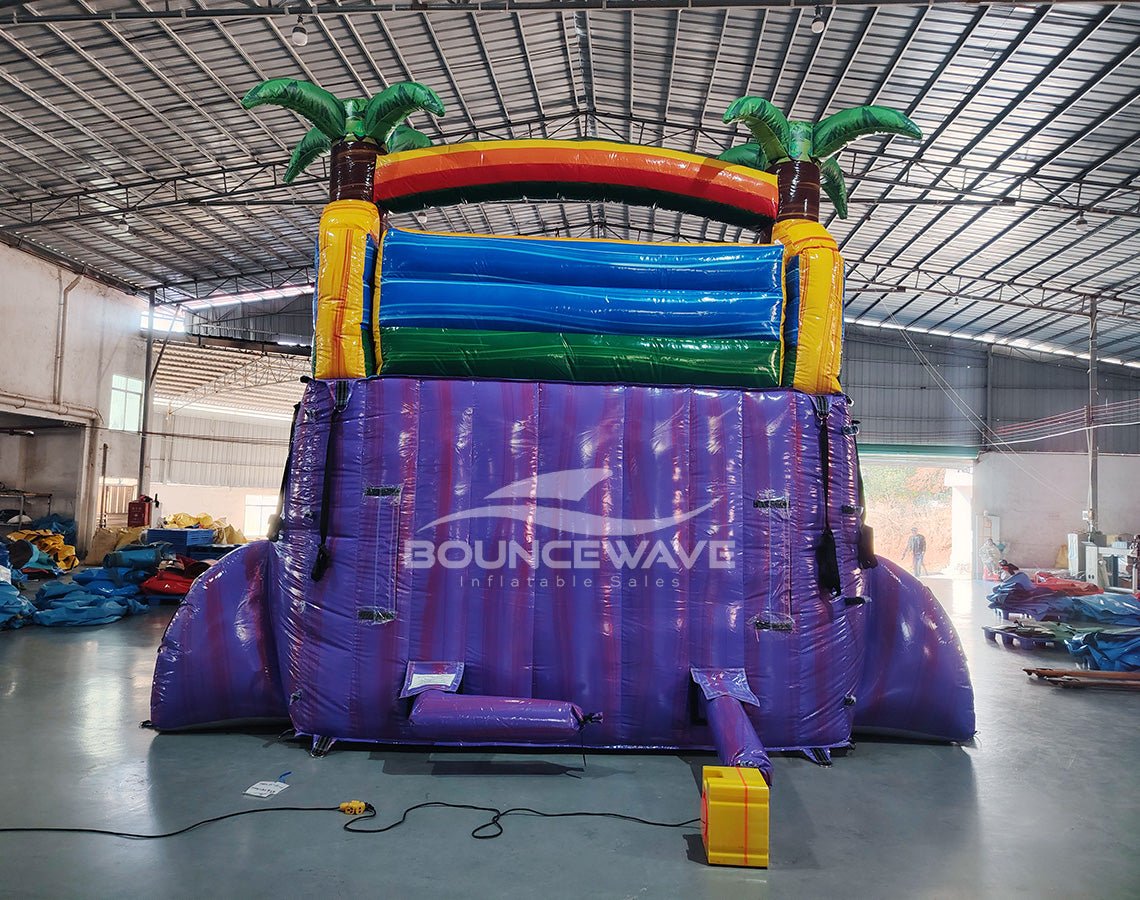 15ft Goombay Splash Dual Lane Center Climb Inflatable Water Slide - BounceWave Inflatable Sales