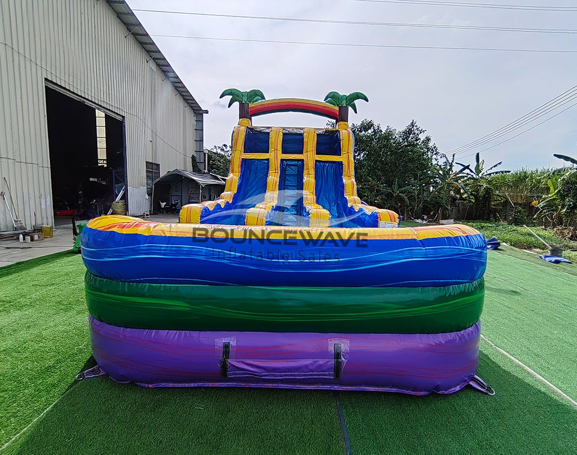 15ft Goombay Splash Dual Lane Water Slide – Center Climb - BounceWave Inflatable Sales