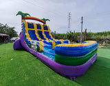 15ft Goombay Splash Dual Lane Water Slide – Center Climb - BounceWave Inflatable Sales