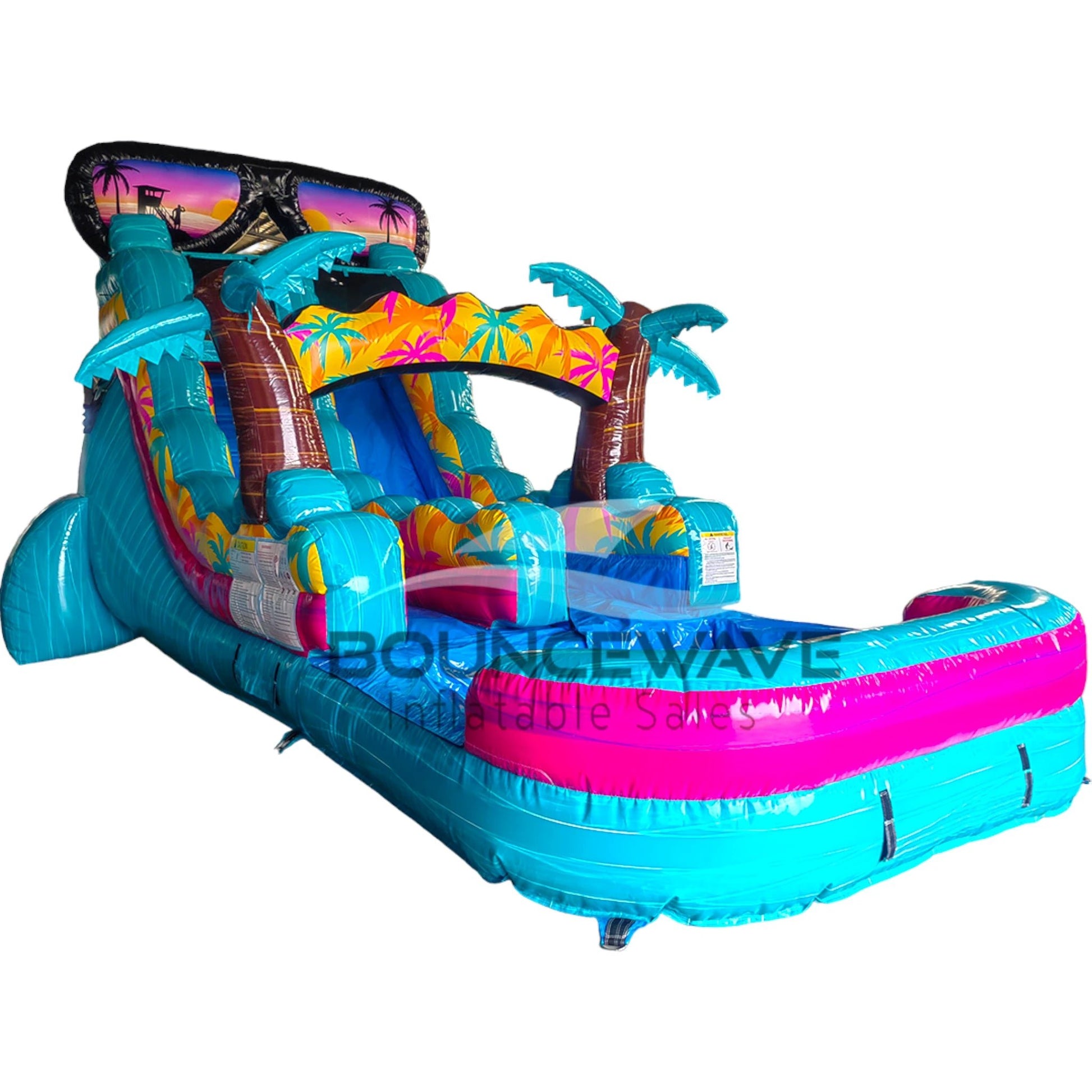 15ft Island Flow Commercial Single Lane Inflatable Water Slide ...