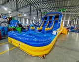15ft Lava Falls Dual Lane Center Climb Inflatable Water Slide - BounceWave Inflatable Sales