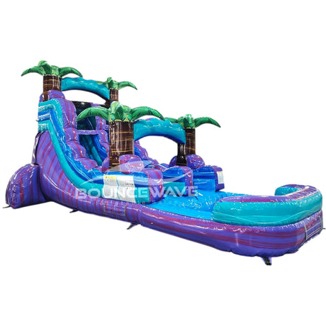 15ft Purple Plunge Commercial Single Lane Inflatable Water Slide - BounceWave Inflatable Sales