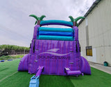 15ft Purple Plunge Dual Lane Center Climb Inflatable Water Slide - BounceWave Inflatable Sales