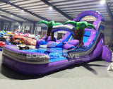 15ft Purple Plunge Round Top Commercial Single Lane Inflatable Water Slide - BounceWave Inflatable Sales