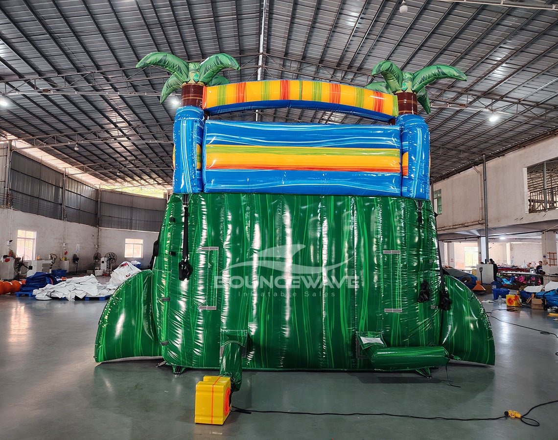 15ft Reggae Rush Dual Lane Center Climb Inflatable Water Slide - BounceWave Inflatable Sales