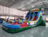 15ft Reggae Rush Dual Lane Center Climb Inflatable Water Slide - BounceWave Inflatable Sales