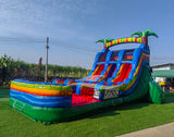 15ft Reggae Rush Dual Lane Water Slide – Center Climb - BounceWave Inflatable Sales