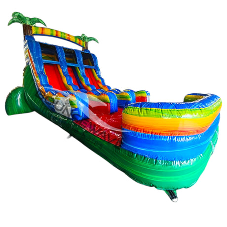 15ft Reggae Rush Dual Lane Water Slide – Center Climb - BounceWave Inflatable Sales