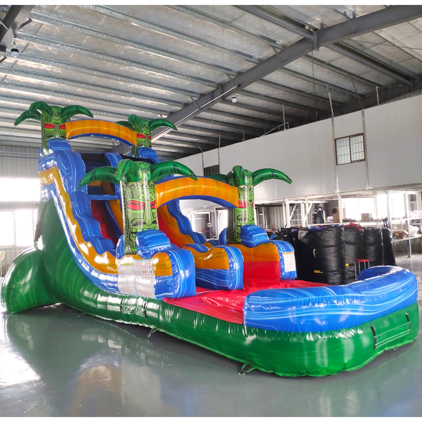 15ft Reggae Rush Commercial Single Lane Inflatable Water Slide ...