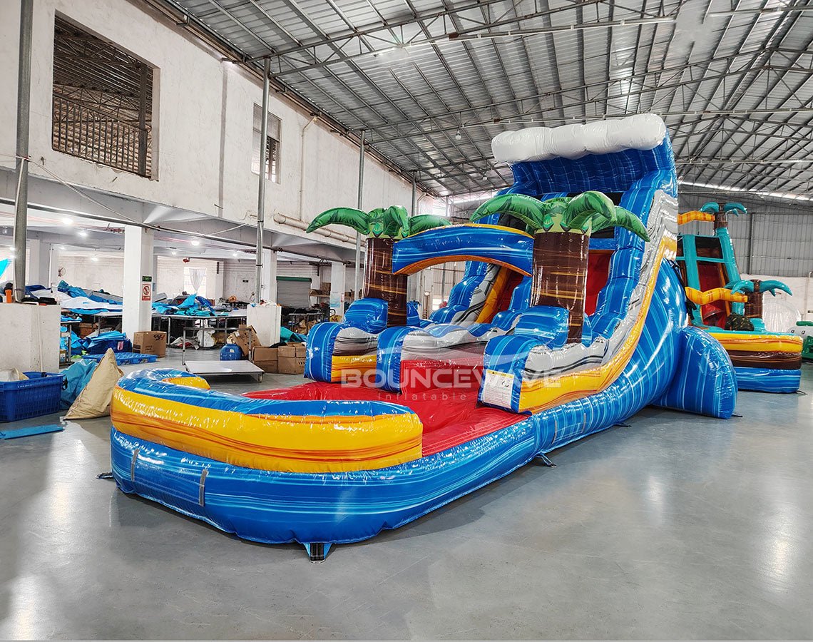 15ft Rip Curl Commercial Single Lane Inflatable Water Slide - BounceWave Inflatable Sales