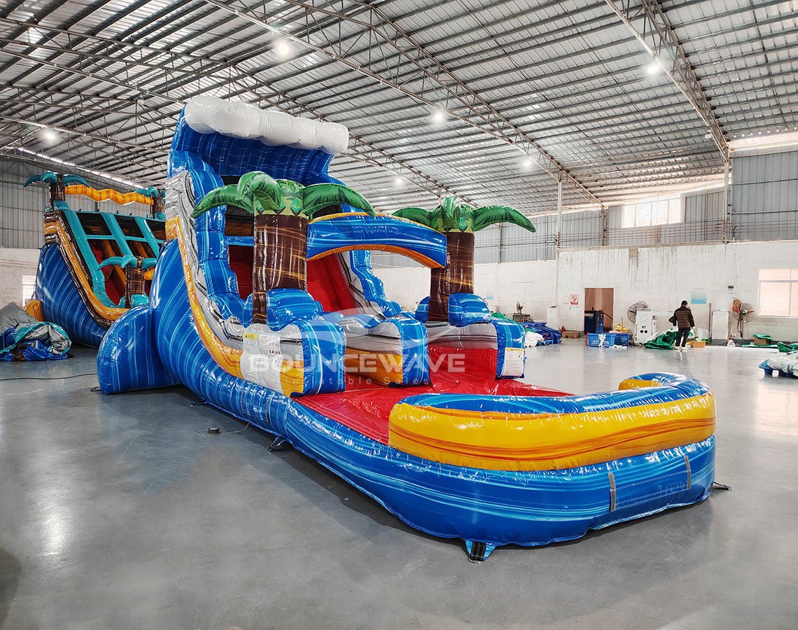 15ft Rip Curl Commercial Single Lane Inflatable Water Slide - BounceWave Inflatable Sales