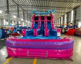 15ft Supernova Splash Dual Lane Center Climb Inflatable Water Slide - BounceWave Inflatable Sales
