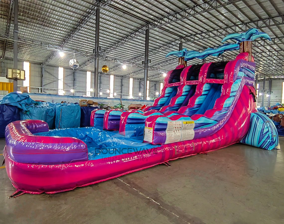 15ft Supernova Splash Dual Lane Center Climb Inflatable Water Slide - BounceWave Inflatable Sales