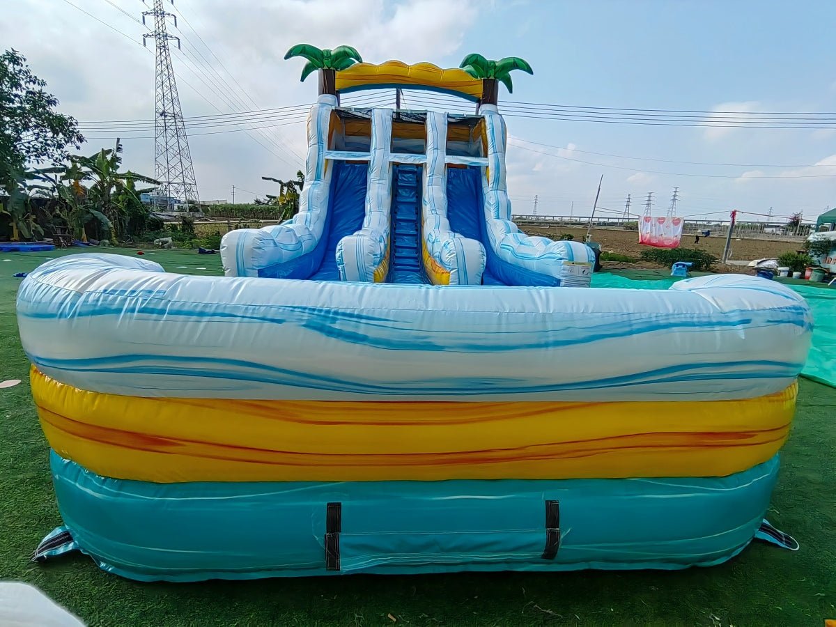 15ft Surf's Up Dual Lane Water Slide – Center Climb - BounceWave Inflatable Sales