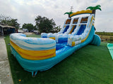15ft Surf's Up Dual Lane Water Slide – Center Climb - BounceWave Inflatable Sales
