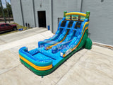 15ft Tiki Shot Dual Lane Water Slide – Center Climb - BounceWave Inflatable Sales