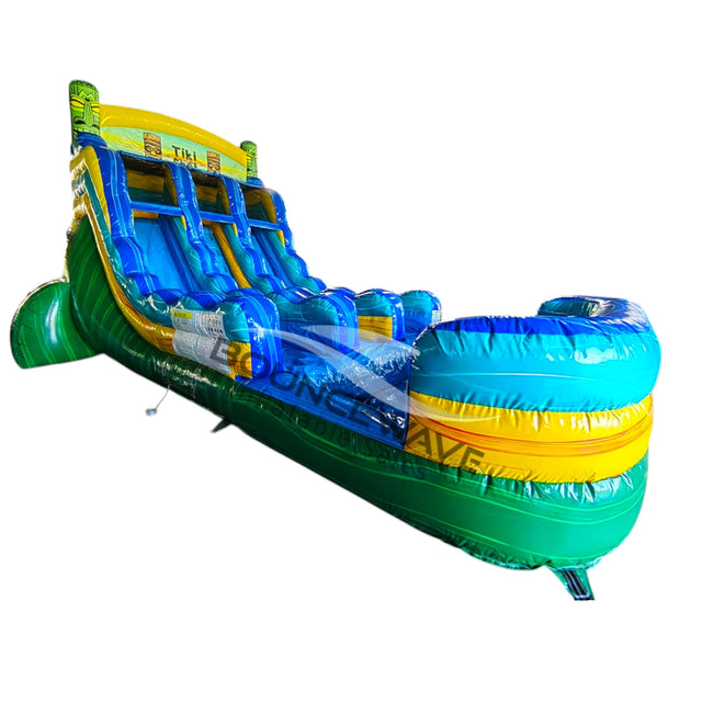 15ft Tiki Shot Dual Lane Water Slide – Center Climb - BounceWave Inflatable Sales