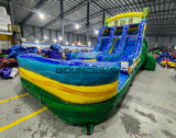 15ft Tiki Shot Dual Lane Water Slide – Center Climb - BounceWave Inflatable Sales
