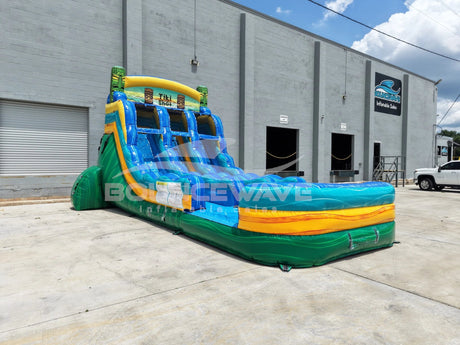 15ft Tiki Shot Dual Lane Water Slide – Center Climb - BounceWave Inflatable Sales