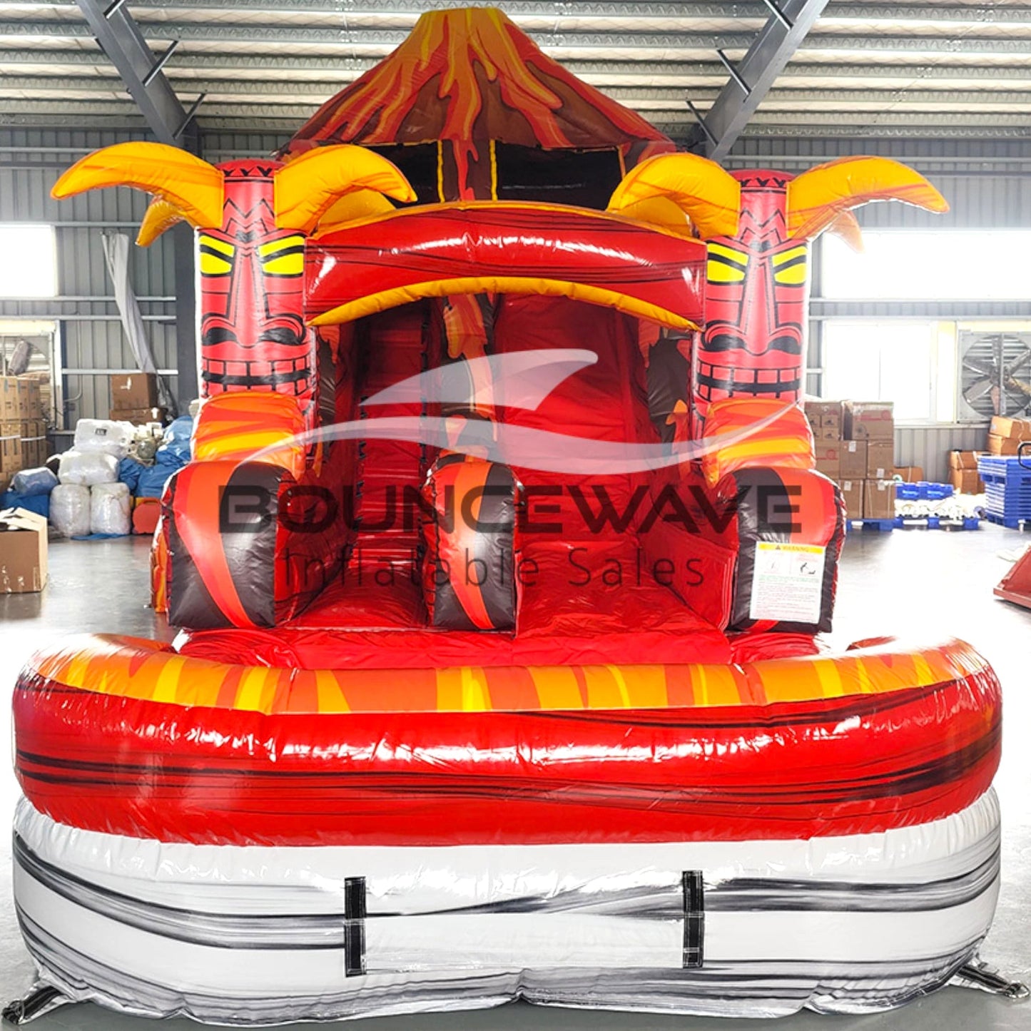 15ft Tiki Volcano Commercial Single Lane Inflatable Water Slide