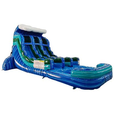 15ft Trop Wave Dual Lane Center Climb Inflatable Water Slide - BounceWave Inflatable Sales
