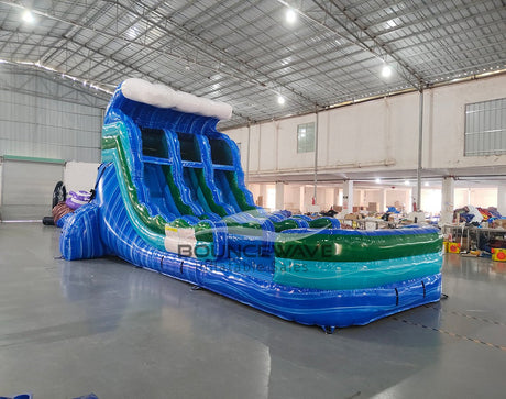 15ft Trop Wave Dual Lane Water Slide – Center Climb - BounceWave Inflatable Sales