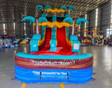 15ft Tropic Shock Commercial Single Lane Inflatable Water Slide - BounceWave Inflatable Sales