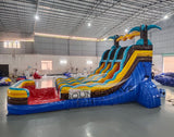 15ft Tropic Shock Dual Lane Water Slide – Center Climb - BounceWave Inflatable Sales